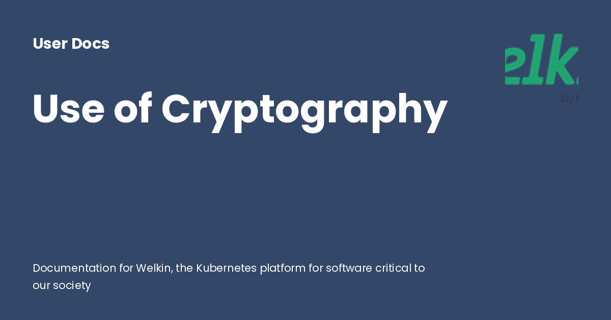 Use of Cryptography - User Docs