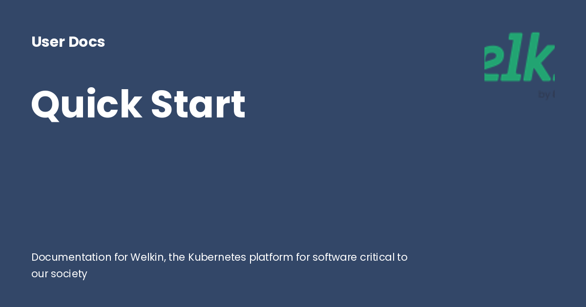Quick Start - User Docs