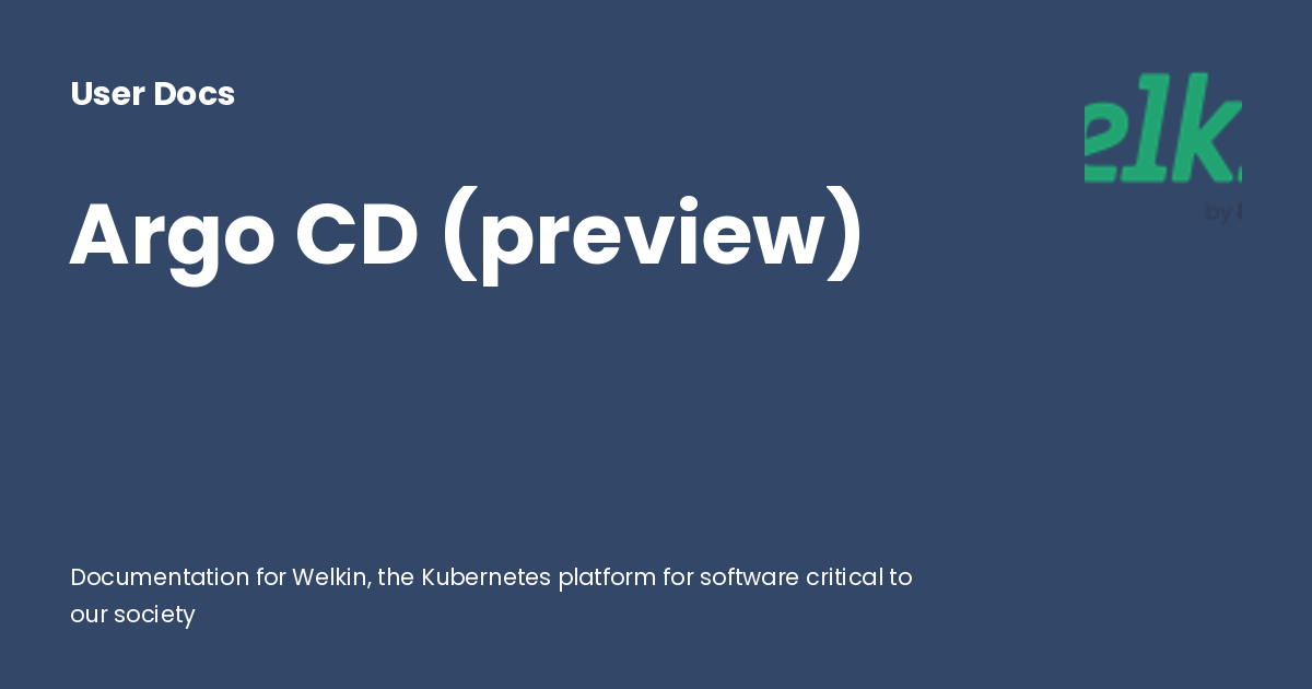 Argo CD (preview) - User Docs