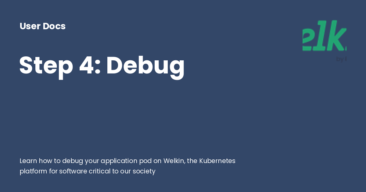 Step 4: Debug - User Docs