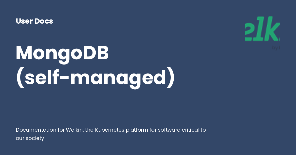 MongoDB (self-managed) - User Docs